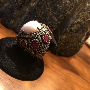 Antique style Ring sultana sterling silver 925